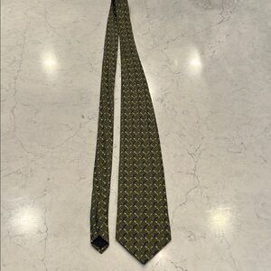 Brooks Brothers Olive and Blue Geometric Tie